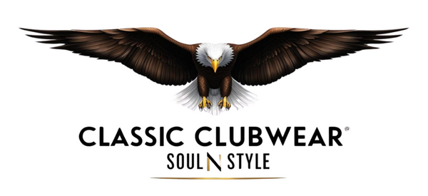 Classic Clubwear logo – premium streetwear eagle design with "Soul N Style" tagline on white background
